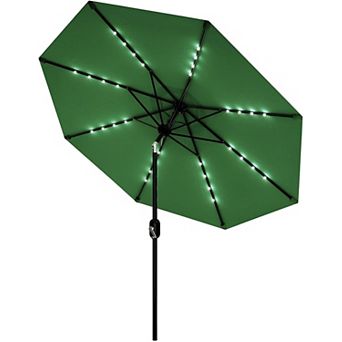 10 ft Patio Umbrella with Solar Lights, 8 Ribs, UV & Water Resistant