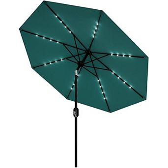 10 ft Patio Umbrella with Solar Lights, 8 Ribs, UV & Water Resistant