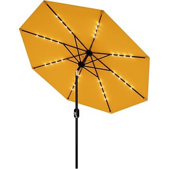 10 ft Patio Umbrella with Solar Lights, 8 Ribs, UV & Water Resistant