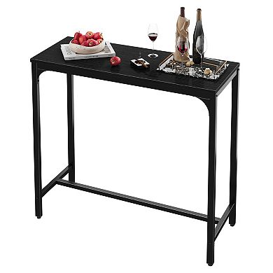 Set of 2 Narrow Bar Table, 42.5 Inch Metal Industrial Kitchen Table for Small Space Dining