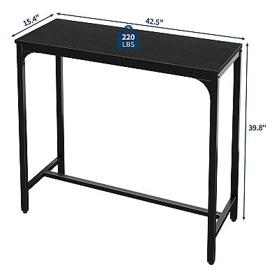Set of 2 Narrow Bar Table, 42.5 Inch Metal Industrial Kitchen Table for Small Space Dining