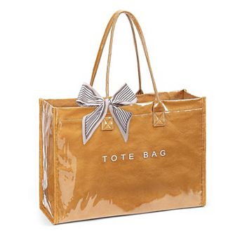 Clear PVC Tote Bag Women Large Waterproof Shoulder Purse 20L Laptop Work Travel Beach Handbag