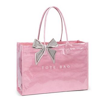 Clear PVC Tote Bag Women Large Waterproof Shoulder Purse 20L Laptop Work Travel Beach Handbag
