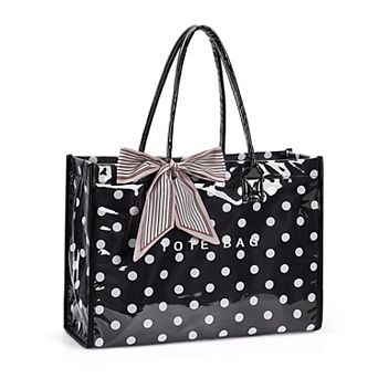 Clear PVC Tote Bag Women Large Waterproof Shoulder Purse 20L Laptop Work Travel Beach Handbag