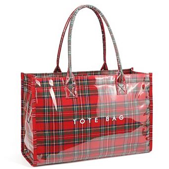 Clear PVC Tote Bag Women Large Waterproof Shoulder Purse 20L Laptop Work Travel Beach Handbag