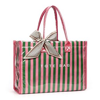 Clear PVC Tote Bag Women Large Waterproof Shoulder Purse 20L Laptop Work Travel Beach Handbag