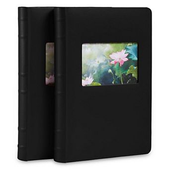 2-Pack Bonded Leather Photo Albums 4x6 & 5x7 300 Photos Acid-Free Pages