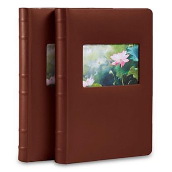 2-Pack Bonded Leather Photo Albums 4x6 & 5x7 300 Photos Acid-Free Pages