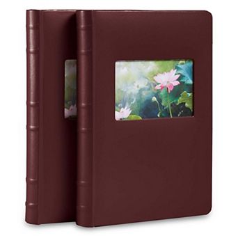 2-Pack Bonded Leather Photo Albums 4x6 & 5x7 300 Photos Acid-Free Pages