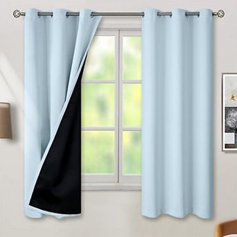 Blackout Curtains 63 Inch Length 2 Panels 42 Wide Thermal Insulated Light Blocking Grommet