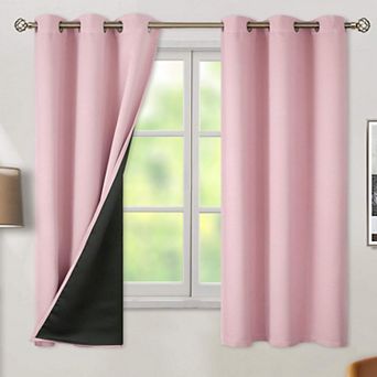 Blackout Curtains 63 Inch Length 2 Panels 42 Wide Thermal Insulated Light Blocking Grommet