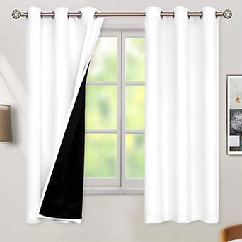 Blackout Curtains 63 Inch Length 2 Panels 42 Wide Thermal Insulated Light Blocking Grommet