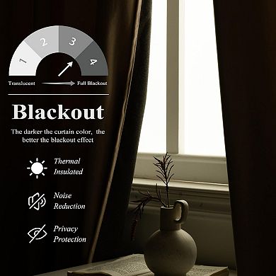 DriftAway Velvet Blackout Curtains Room Darkening Curtains 2 Panel Set Super Soft Luxury Drapes