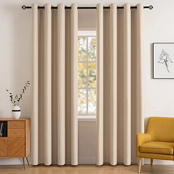 Blackout Curtains Set of 2 Thermal Insulated Light Blocking Grommet Window Panels Bedroom