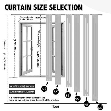 Blackout Sheer Layered Curtains Grommet Top 2 Panels with Tiebacks