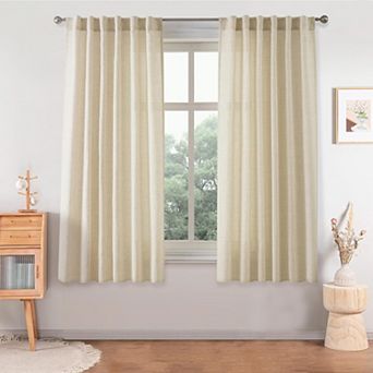 DriftAway Linen Textured Curtains for Living Room Semi Sheer Farmhouse Light Filtering Window Drapes