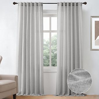 DriftAway Linen Textured Curtains for Living Room Semi Sheer Farmhouse Light Filtering Window Drapes