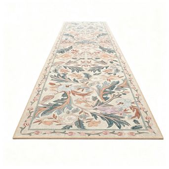 Plant rug washable non-slip bohemian jungle birds forest green hallway