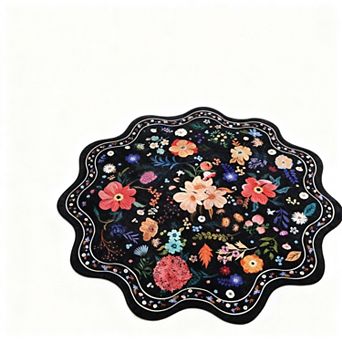 Pink Floral Runner Rug Washable Non Slip Low Pile Thin Kitchen Bedroom Hallway Carpet