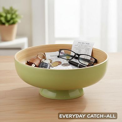 10 Inch Lacquer Base Bowl Handmade Decorative Fruit Candy Snack Storage Box Console Table Home Decor