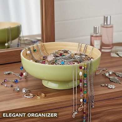 10 Inch Lacquer Base Bowl Handmade Decorative Fruit Candy Snack Storage Box Console Table Home Decor