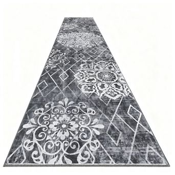 Hallway Rug Washable Vintage Kitchen Anti-Slip Laundry Distressed Bohemian Floor Rug
