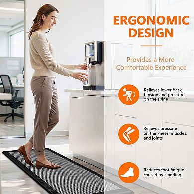 Kitchen Mats 2 Piece Cushioned Anti Fatigue Non Slip Standing Desk Floor Rugs