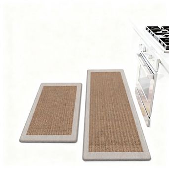 Kitchen Mats 2 pc Cushioned Anti Fatigue Non Slip Standing Desk Floor Rugs