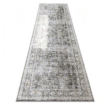 Runner Rug Hallway Washable Kitchen Rubber Backing Polyester Vintage Entryway Indoor