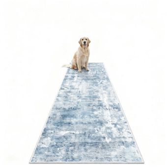 Running Rug Washable Non-Slip Kitchen Bathroom Laundry Hallway Entrance Beige Retro Geometric