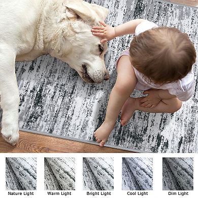 Abstract Runner Rug Washable Hallway Non Slip Soft Kitchen Bedroom Entryway Indoor Carpet