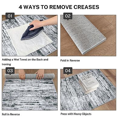 Abstract Runner Rug Washable Hallway Non Slip Soft Kitchen Bedroom Entryway Indoor Carpet