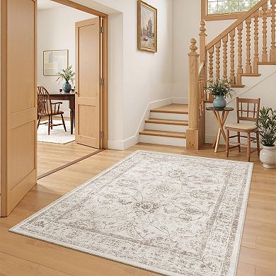 Strip Rug Non Slip Rubber Backed Soft Short Plush Machine Washable Entry Bedroom