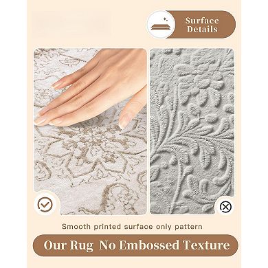 Strip Rug Non Slip Rubber Backed Soft Short Plush Machine Washable Entry Bedroom