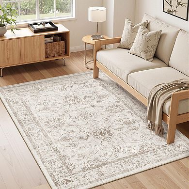 Strip Rug Non Slip Rubber Backed Soft Short Plush Machine Washable Entry Bedroom