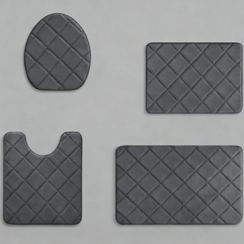 Non-slip Memory Foam Bathroom Rug Set 4 pc