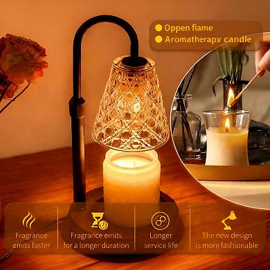 Candle Warmer Lamp Timer Dimmable Height Adjustable Wax Melt Jar Candles 2 Bulbs Gifts Home Decor
