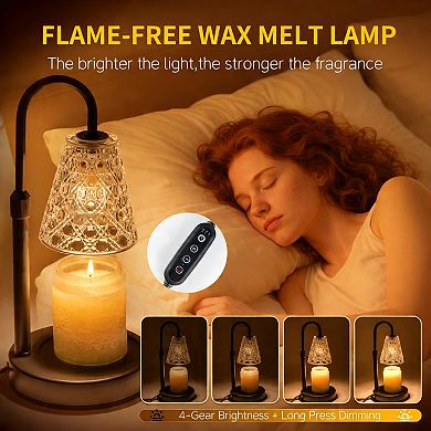 Candle Warmer Lamp Timer Dimmable Height Adjustable Wax Melt Jar Candles 2 Bulbs Gifts Home Decor