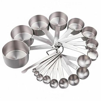 Measuring Cups Spoons Set 18/8 Stainless Steel 20 pc Engraved Kitchen Baking Heavy Duty