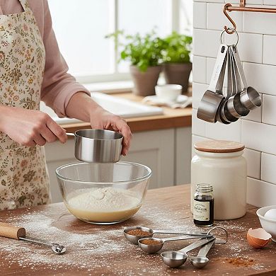 Measuring Cups Spoons Set 18/8 Stainless Steel 20pcs Engraved Kitchen Baking Heavy Duty