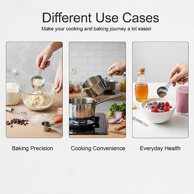 Measuring Cups Spoons Set 18/8 Stainless Steel 20pcs Engraved Kitchen Baking Heavy Duty