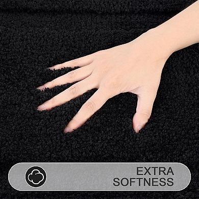 Microfiber Bath Rugs Sets 3 Piece Shaggy Absorbent Non-Slip