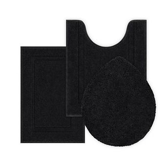 Microfiber Bath Rugs Sets 3 pc Shaggy Absorbent Non-Slip