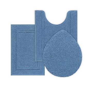 Microfiber Bath Rugs Sets 3 pc Shaggy Absorbent Non-Slip