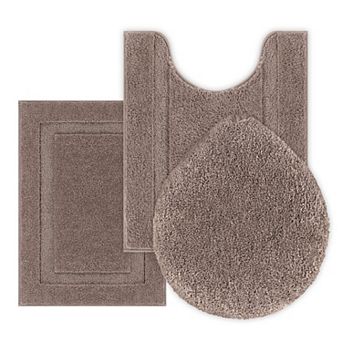 Microfiber Bath Rugs Sets 3 pc Shaggy Absorbent Non-Slip