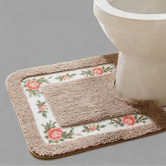 Toilet Contour Rug U-Shaped 20x20 Inch Mocha Soft Absorbent Quick Dry