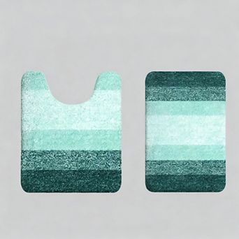 Microfiber Bath Mat Set 2 pc Non-Slip Absorbent Quick Dry