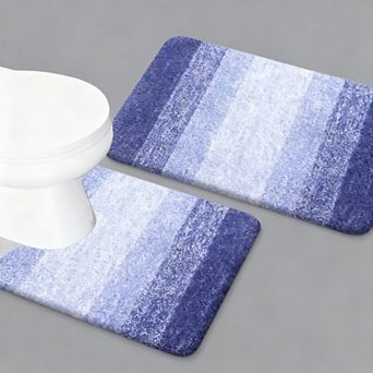 Microfiber Bath Mat Set 2 pc Non-Slip Absorbent Quick Dry