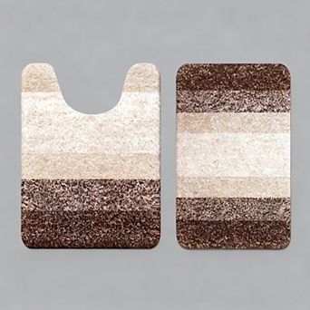 Microfiber Bath Mat Set 2 pc Non-Slip Absorbent Quick Dry