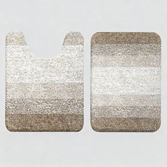 Microfiber Bath Mat Set 2 pc Non-Slip Absorbent Quick Dry
